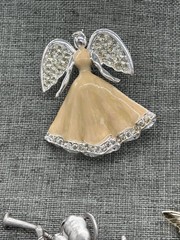 Angel Brooch Lot Jac Win ART AJC JJ Goldtone Silvertone Enamel Rhinestones