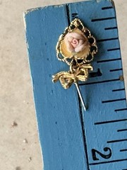 1928 Brand Set Pink Porcelain Rose Filigree Heart Earrings Dainty No Backs