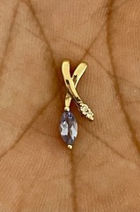 14KT Yellow Gold 0.15CT Tanzanite & 0.02CTW Diamond Pendant (K150)