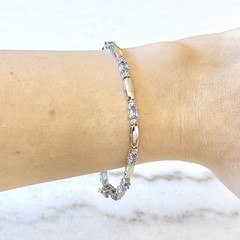 10K Tanzanite & Diamond Bracelet – Solid 14K White Gold Tanzanite Bracelet