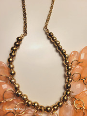 Vintage Beaded Chunky Acrylic Statement Beaded Necklace Earrings
