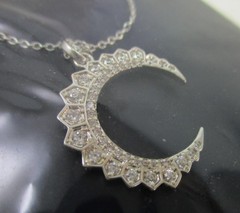 Hespera Silver Crescent Moon Necklace – NEW