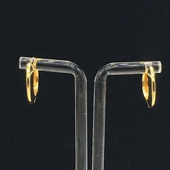 Hoop Earrings Gold Tone Huggie Pierced .75″