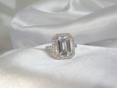 Antique Style Sterling Silver 925 Cubic Zirconia Ring Size 8.5