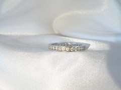 Vintage Sterling Silver 925 Diamonique CZ DQ Channel Set Eternity Ring Size 10