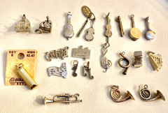 Vintage Sterling Silver Musical Instruments & Notes Charm Choice