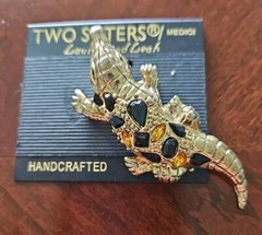 Two Sisters/Medici Handcrafted Alligator Brooch