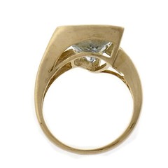 4.00ct Triangle Aquamarine 14k Yellow Gold Cocktail Ring