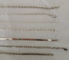 LOT OF 7 VINTAGE STERLING SILVER BRACELETS ~ LOVELY ~ 21.4 GRAMS ~VARIED STYLES