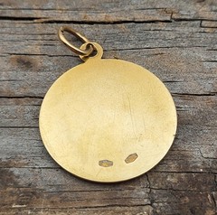 Vintage 18K Yellow Gold Saint Anthony Religious Charm Pendant 750 for Necklace