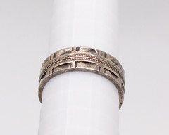 Vintage J. D. Schlang Sterling Silver Geometric Band Ring Size 5.5