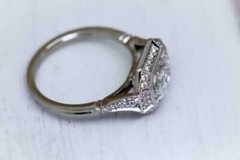 Art Deco Style 3.00Ct Emerald Cut Lab-Created Diamond Engagement Ring 925 Silver