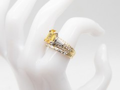 Scott Kay $12,000 5ct Natural Yellow Sapphire Diamond 19k Yellow Gold Ring SET