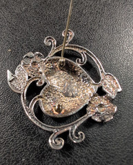 Jezlaine Heart Floral Vine Brooch – Vintage – Sterling 925 – 2″ – 12.3 g