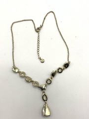 VTG Lauren Conrad Faceted Acrylic Green Rhinestone Statement Necklace 18”