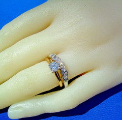 Original EARTH MINED DIAMOND Wedding Band 14K GOLD Guard Enhancer Stack Ring