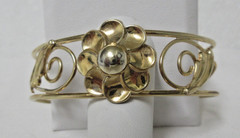 Vintage Barclay 1/20 12k Gold Filled Flower Cuff Bracelet 6 1/2″