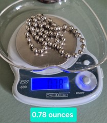 Older Sterling Silver 5mm Ball Bead Chain Necklace or Choker 16″ – 22.2gms