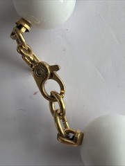 MONET Vtg Necklace/ Black & White Beads/ Gold Tone/ Signed_ Very Good Condition