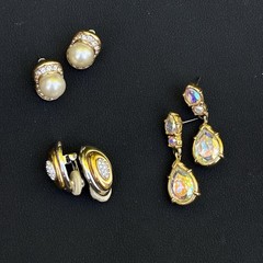 5 Pairs Signed Swarovski Crystal Earrings Lot