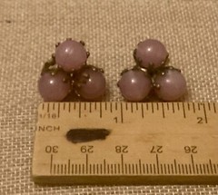 Vintage VOGUE JLRY Pink Lucite Earrings Clip On Retro Signed
