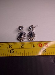 Vintage Wheeler Sterling Silver Black Onyx Dangle Earrings Southwestern WN