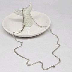 Vintage 925 Sterling Silver 2 mm Chain 19″ Necklace Dainty Jewelry
