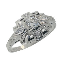 Antique 1920’s Art Deco Platinum Diamond Engagement Ring