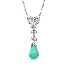 Vint Serpentine Drop Ncklc w Diamonds in 14k White Gold 16 inches