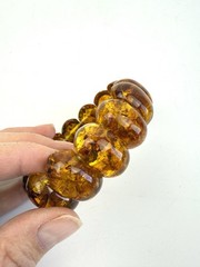 Old Amber Bracelet Vintage Natural BALTIC AMBER Cognac Beads 41.6g