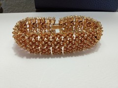 Vintage Sarah Coventry Golden Mesh Linked Braclet Textured with Tiny Balls sz 7