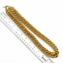 Vintage Anne Klein 24 Inch Heavy Chunky Gold Tone Curb Chain Statement Necklace