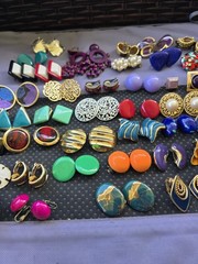 Vintage Fashion Earrings Lot Mixed Materials,Multicolor Pre Owned Unbranded D7