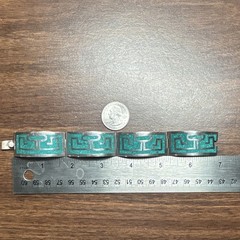 925 Vingage signed Taxco, MX. Silver Pendant and Braclet W/ Turquoise chip inlay