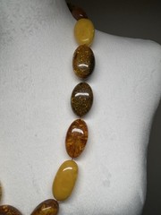 Vintage Baltic Amber Necklace 26” 127g Huge 45mm Beads Butterscotch Cognac