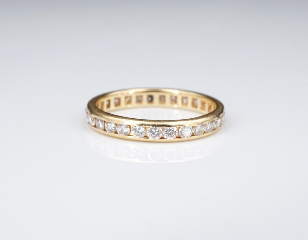 14k Eternity Band Diamond 1 ct Anniversary Wedding Ring Yellow Gold Sz 7 RG5172