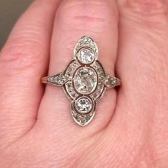 Art Deco Antique 2.30Ct White Diamond Vintage Engagement Ring 14K Yellow Gold FN