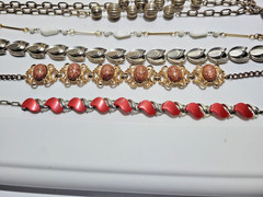 Lot 10 Unique Vintage Costume Jewelry Necklaces-Gold and Silver Tones Nice Asst.