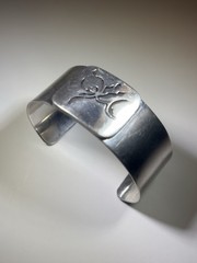 VTG 70s Sterling Silver Cuff Bracelet Bill Roach ROACH2 Abstract Modernist Art