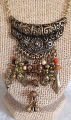 Bohemian dark metal aesthetic colorful beads with metal charms and dangles