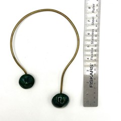 Vtg Modernist Brass & Ceramic Asymmetrical Necklace OOAK Wearable Art Statement