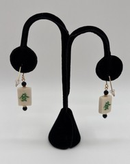 VTG Fabrications Mah-Jong Dangle Earrings 2” Drop Hand Painted 1990s/2000s NOS