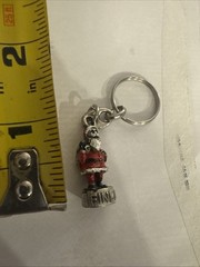 Vintage 3D Holiday Christmas Santa Claus Enamel Pendant Bracelet Charm Keychain