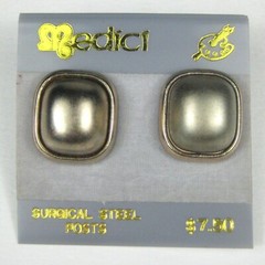 Medici Vintage Earrings Jewelry 70s 80s Card Pierced Goldtone Stud Retro Button