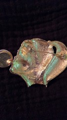 Rare AJC American Jewelry Bubble Gum Girl Brooch Gold Tone Pink Bubble Signed