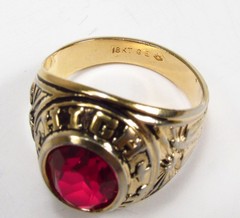 Vintage Vargas USA 18K GE Salesman Sample Display High School Class Ring Sz 8.75