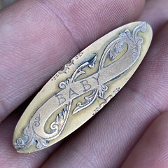 English Sydenham Brothers Sterling Hallmark Gold Filled 9k Top BABY Brooch c1900