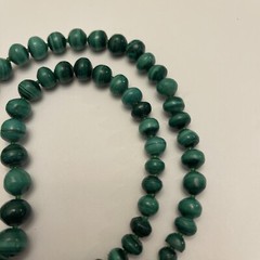 Vintage 22.5” Natural Malachite Graduated Beaded Neck 18” Heavy 115g Hand Carved