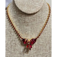 Delizza and Elster Juliana Necklace–Red Gold Shimmer Stones