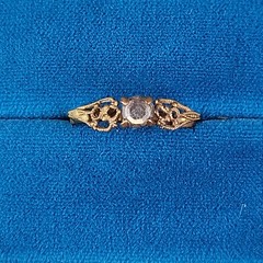 Antique Paste Stone Ring Victorian Germany Gold Filled 7.25